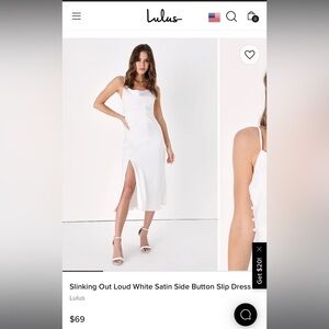 Lulus slip dress- white